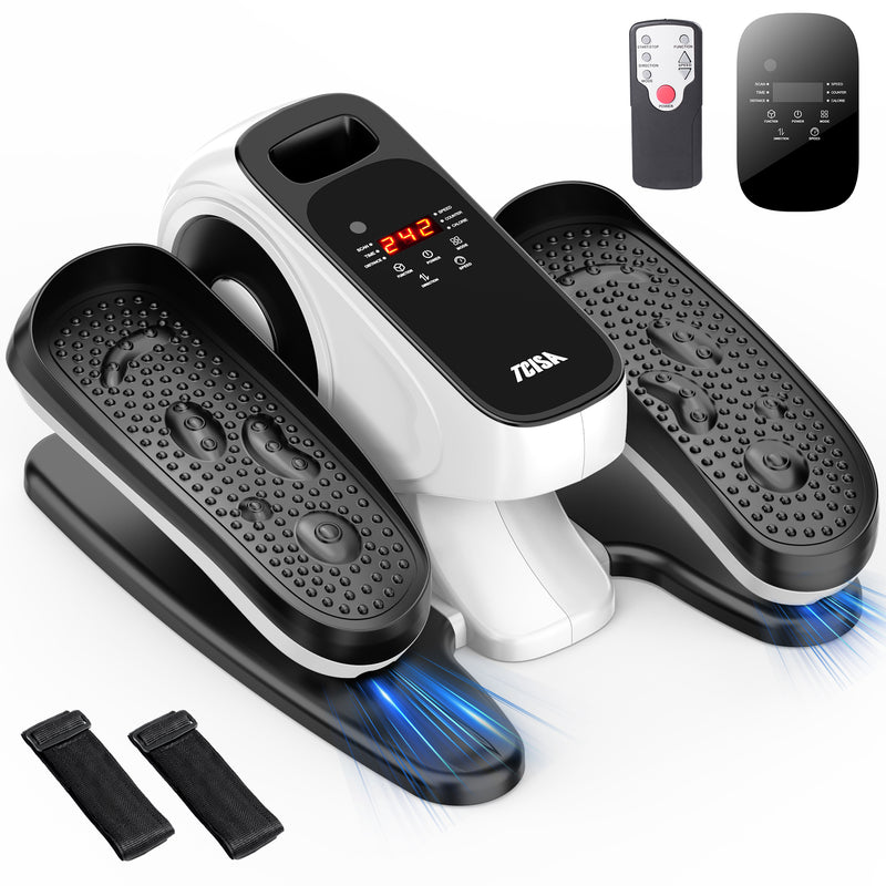 TCISA Under Desk Elliptical Machine,Electric Portable Pedal Exerciser for Seniors,Home and Office Workout,Remote Control & 12 Adjustable Speeds,Black