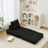 BEHOST 70" Corduroy Convertible Futon Sofa Bed, Folding Couch Sleeper for Small Spaces, Black