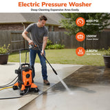Keenstone Electric 4000 PSI Pressure Washer,Max 2.8 GPM Power Washer with 35FT Cord,20FT Hose,Adjustable Nozzle 0-120°,Foam Cannon for Patios Cars Fences Driveways