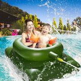 Giant Inflatable Tank Ride On Pool Float, Blow Up Tank Pool Floatie with Functional Pump-Action Water Cannon for Adults & Kids Ages 5+
