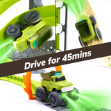 Electric Racing Tracks for Boys and Kids, Race Car Track Sets Gift Toys for Children Over 5+,Green