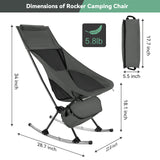 Camping Chair, VECUKTY c 240 lbs Capacity,Compact Outdoor Portable Folding Rocker Chair for Camping Hiking Gardening Travel Beach Picnic,Gray