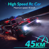 Vecukty 1:16 RC Racing Drifting Car, High Speed Remote Control Cars with LED Lights & Spray, Extra Drifting Tires Racing Vehicle Toys Birthday Gifts for Boys & Girls Aged 6-18 Years