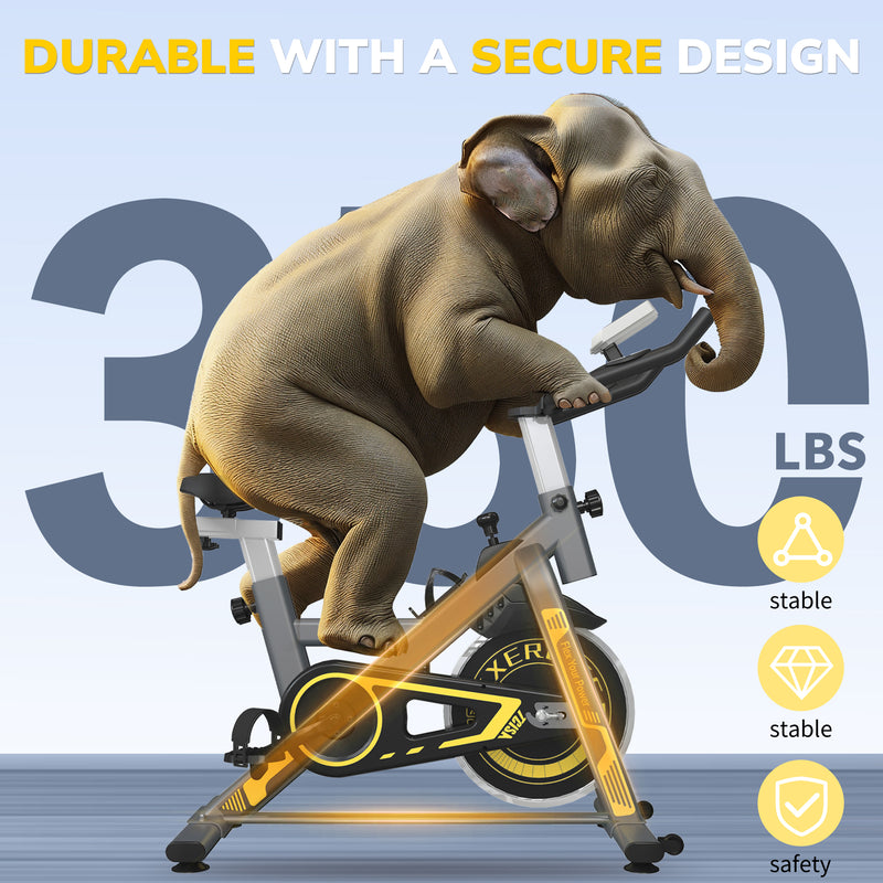 Exercise Bike, TCISA Indoor Stationary Bike for Home with Free Ultra-Cushy Bike Seat, Silent Belt Drive, Heavy Flywheel and for Home Gym Cardio Workout Training