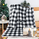 Electric Heating Blanket with Waistband and Sleeves - Keenstone Cozy Plaid Heated Throw with 6 Heat Levels and Timer Settings - 50 x 70 inch,Red