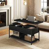MONVANE 40" Lift Top Coffee Table with Storage for Living Room, Black