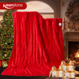 62*84“ Electric Heated Blanket Twin Keenstone Machine Washable Fast Heated Flannel Blanket Twin Size, Blue