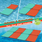 Splicable Multi Person Floating Water Mat , Vecukty 8.5x6 ft Lily Pad for Water Recreation and Relaxation, Tear Resistant XPE Foam Floating Mat for Beach, Ocean, Lake, Pink&Blue