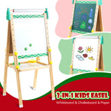 Keenstone Christmas Tree Art Easel for Kids, Learning-Toy for 3,4,5,6,7,8 Years Old Boy&Girls, Wooden Chalkboard&Magnetic Whiteboard&Painting Paper Stand, Gift&Art Supplies for Toddler
