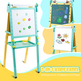 Keenstone Deer Art Easel for Kids Easel Set with 100+ Painting Gifts,Chalkboard Dual Magnetic Whiteboard,Painting Stand with Paper for Ages 3 and up Kids Children Toddler