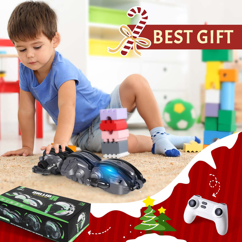 Remote Control Snake Car，RC Stunt Snake 360° Roll Toys，Birthday Graduation for Boys Gifts Outdoor RC Fall Toys for 5+ Teen Boys, Green