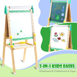 Keenstone Christmas Tree Art Easel for Kids, Learning-Toy for 3,4,5,6,7,8 Years Old Boy&Girls, Wooden Chalkboard&Magnetic Whiteboard&Painting Paper Stand, Gift&Art Supplies for Toddler