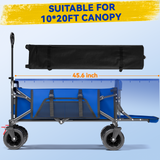 Collapsible Camping Garden Wagon for 10x20ft Canopy, All-Terrain Tank Wheels for Camping, Sports, Shopping, Beach, Support Up to 330lbs