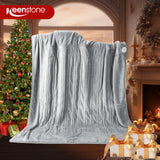 50*60“ Electric Heated Blanket Throw, Keenstone Machine Washable Fast Heated Flannel Blanket, Darkturquoise