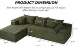 Behost 105" Modular Sectional Sofa for Living Room, L Shaped Chenille Cloud Couch Sleeper Bed, Green