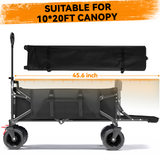 Collapsible Camping Garden Wagon for 10x20ft Canopy, All-Terrain Tank Wheels for Camping, Sports, Shopping, Beach, Support Up to 330lbs