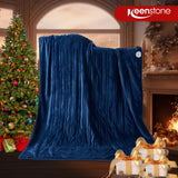 50*60“ Electric Heated Blanket Throw, Keenstone Machine Washable Fast Heated Flannel Blanket, Darkturquoise