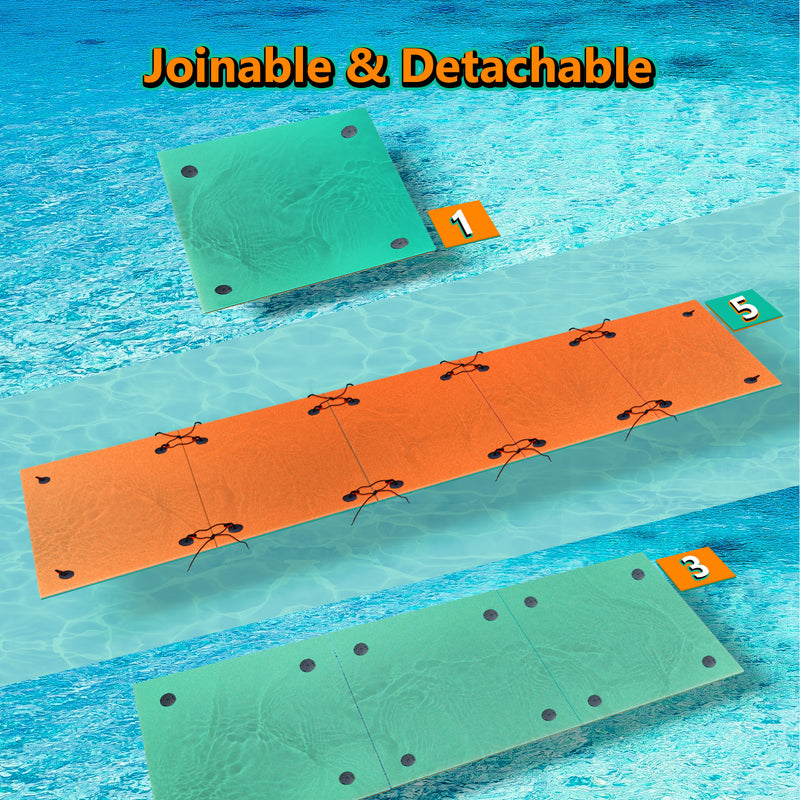 6'x 6' Floating Water Mat for 2 Person, VECUKTY 3 Layer Lily Pad for Water Recreation and Relaxing,Tear-Resistant XPE Foam Floating Pad for Beach,Ocean, Lake,Organ