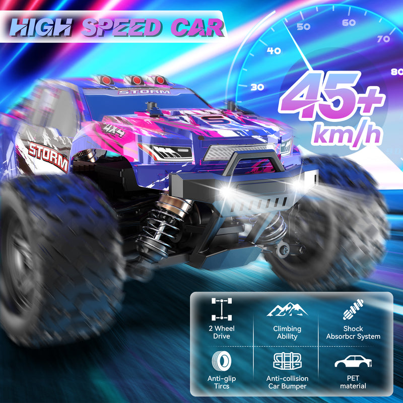 Vecukty 1:18 Scale Brushless Fast RC Cars, 4WD Off-Road Remote Control Trucks, High Speed Remote Control Car for Kids Boys Girls Age 6-18, All Terrain Truck Toys Gifts