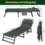 500lbs Load,4-Position Adjustable Folding Camping Bed Chair - With Pillow & Pillow Pad for Adults, Home Office Nap, Travel, Camping.
