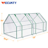 Mini Greenhouse Outdoor, VECUKTY Waterproof Garden Green House with Durable PE Cover & Roll-Up Zipper Door, Heavy Duty Greenhouse Tent for Indoor Outdoor Plants
