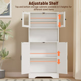 Behost Kitchen Pantry Cabinet with Doors, Storage Shelf for Home, White