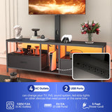 Behost TV Stand with Mount and Fabric Drawers for 65 Inches TV, Entertainment Center and Industrial TV Console Table with Storage for Living Room, Bedroom