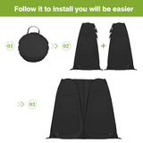 Pop Up Shower Tent, Vecukty 94.5x47.2x78.inch Upgrade Double Privacy Tent, Porta-Potty Tent,Black