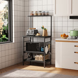 Monvane Kitchen Baker's Rack Storage Shelf Microwave Cart Oven Stand Coffee Bar,Black