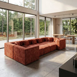 BEHOST 10 Modular Living Room Sectional Sofa Set, Flexible Combination, Chenille Rust