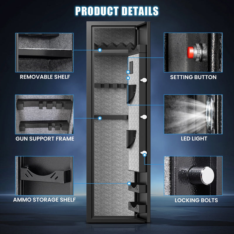 Electric Gun Safe for 5 Rifles and Shotguns