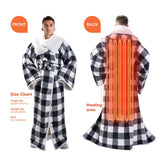 Electric Heating Blanket with Waistband and Sleeves - Keenstone Cozy Plaid Heated Throw with 6 Heat Levels and Timer Settings - 50 x 70 inch,Red