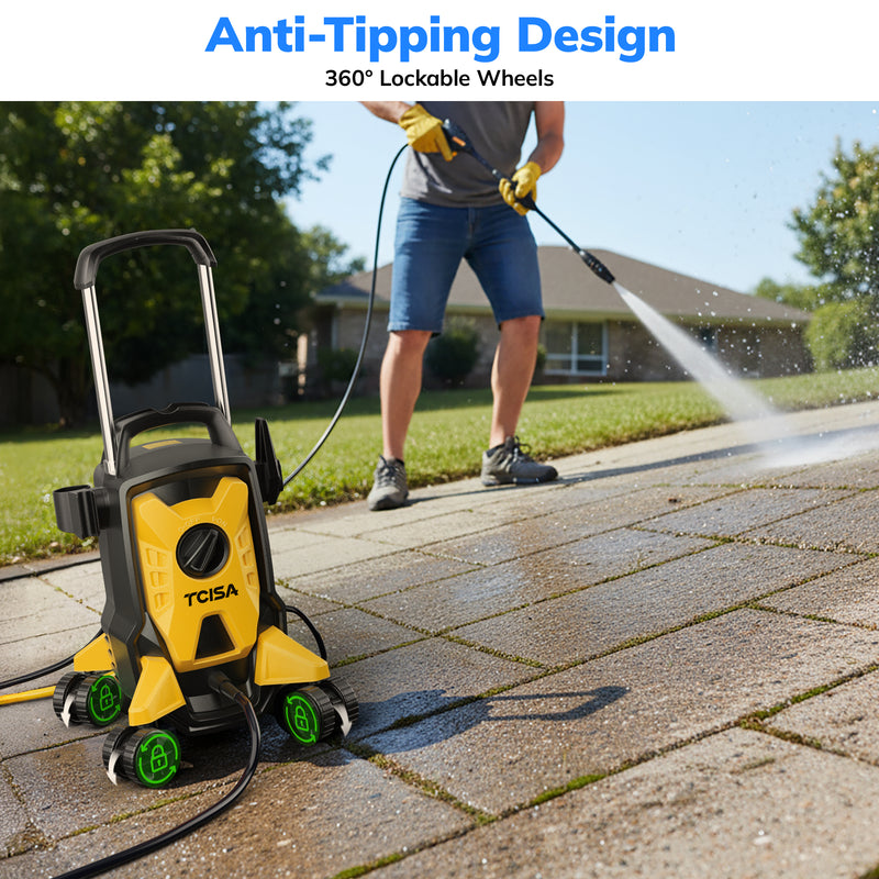 TCISA Electric Pressure Washer,4000 PSI Max 2.8 GPM Power Washer with 35FT Cord,20FT Hose,Adjustable Nozzle 0-120°,Foam Cannon for Car Garden Patio