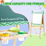 Keenstone Christmas Tree Art Easel for Kids, Learning-Toy for 3,4,5,6,7,8 Years Old Boy&Girls, Wooden Chalkboard&Magnetic Whiteboard&Painting Paper Stand, Gift&Art Supplies for Toddler