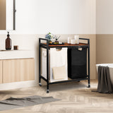 Rolling Laundry Sorting Cart,Rustic Brwon