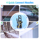 TCISA 3200 PSI Electric Pressure Washer, 35FT Power Cord 20FT Hose 4 Nozzles Soap Cannon for Car Garden Yard Hom