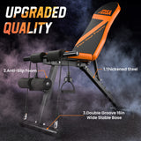 Weight Bench, TCISA Adjustable Weight Bench, Strength Training Benches For Full Body Workout & Home Gym with Resistance Bands