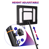 Vecukty 33" Portable Basketball Hoop for Kids, Exactaheight™ Performance Acrylic Adjustable Height 5-7' Basketball Hoop for HOA