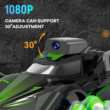 RC Stunt Car with 5G HD 1080P FPV Camera, 2.4Ghz Remote Control Car,Electric Carrier Vehicle Monster Trucks for Kids Adults,Green