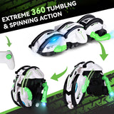 Remote Control Snake Car，RC Stunt Snake 360° Roll Toys，Birthday Graduation for Boys Gifts Outdoor RC Fall Toys for 5+ Teen Boys, Green
