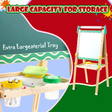 Keenstone Christmas Tree Art Easel for Kids, Learning-Toy for 3,4,5,6,7,8 Years Old Boy&Girls, Wooden Chalkboard&Magnetic Whiteboard&Painting Paper Stand, Gift&Art Supplies for Toddler