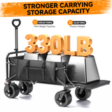Collapsible Camping Garden Wagon for 10x20ft Canopy, All-Terrain Tank Wheels for Camping, Sports, Shopping, Beach, Support Up to 330lbs