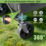 Vecukty Compact Wagon Cart, Gathered Collapsible Camping Cart,Portable Utility Grocery Wagon for Camping, Beach, Picnic, Shopping, Black