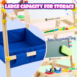 Keenstone Robot Art Easel for Kids, Learning-Toy for 3,4,5,6,7,8 Years Old Boy&Girls, Wooden Chalkboard&Magnetic Whiteboard&Painting Paper Stand, Gift&Art Supplies for Toddler