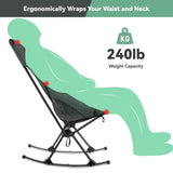 Camping Chair, VECUKTY c 240 lbs Capacity,Compact Outdoor Portable Folding Rocker Chair for Camping Hiking Gardening Travel Beach Picnic,Gray