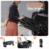 Vecukty 51.2" Large Collapsible Folding Wagon Cart, 560 lbs Load Capacity, Heavy-Duty Steel Frame & Oversized Wheels for Grocery Shopping, Camping, Sports, Moving – Gray