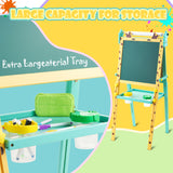 Keenstone Deer Art Easel for Kids Easel Set with 100+ Painting Gifts,Chalkboard Dual Magnetic Whiteboard,Painting Stand with Paper for Ages 3 and up Kids Children Toddler