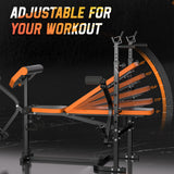 TCISA Weight Bench, Bench Press Set with Leg Extension, 6 in 1 Olympic Adjustable Weight Bench for Home Gym, Multi-Function Strength Training Bench Press Exercise Equipment