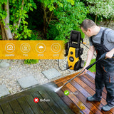 TCISA 3500 PSI Electric Pressure Washer , 35FT Power Cord 20FT Hose 5 Nozzles, Soap Cannon for Car Garden Yard Hom