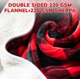 Electric Heating Blanket with Waistband and Sleeves - Keenstone Cozy Plaid Heated Throw with 6 Heat Levels and Timer Settings - 50 x 70 inch,Red